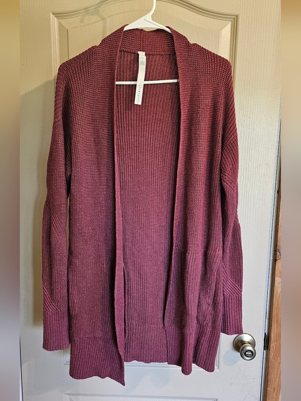 Lululemon Cashlu Sweater Wrap Burgundy Open-front Cardigan XS Small